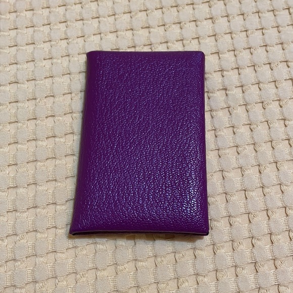 Hermes Calvi card holder anemone purple color goatskin leather - Picture 2 of 5